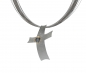 Preview: Stahlreif mit Kreuz aus Silber, Gold und Mondstein