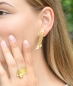 Preview: Ohrstecker "Gold and Green" aus Silber mit Feingold und Chrysoberyll