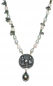 Preview: Collier "Talisman Green Spirit" aus einer chinesischen Münze, Brillanten, Gelbgold, Tahitiperle, Süßwasserperlen und Turmalin