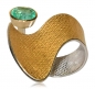 Preview: Ring "Emerald Wave" aus Silber mit Gold und einem Smaragd