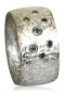 Preview: Ring aus Silbertec mit grün- und blaufarbenen Brillanten in Silber