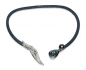 Preview: Rochenledercollier mit Topas, Tahitiperle und Silber-Palladium