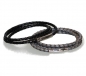 Preview: Lederarmband grau, rund-geflochten