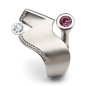 Preview: Ring aus der Kollektion "Queen of Wave" aus Platin mit Brillanten und pinkfarbenem Saphir