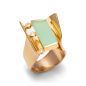 Preview: Ring aus Roségold mit Chrysopras und Brillanten