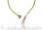 Preview: Collier "Green Starlet" aus Roségold, Platin, und Rochenleder