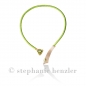 Preview: Collier "Green Starlet" aus Roségold, Platin, und Rochenleder