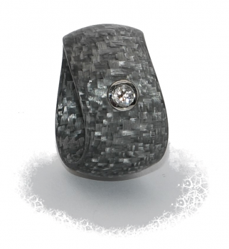 Ring aus Alutec mit Brillant