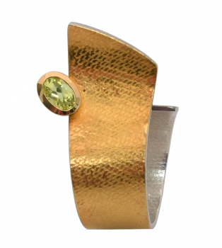 Ring "Gold and Green" aus Silber-Feingold mit Chrysoberyll