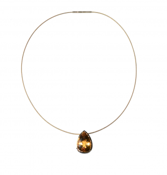 Collier mit Citrin-Anhänger und Roségold