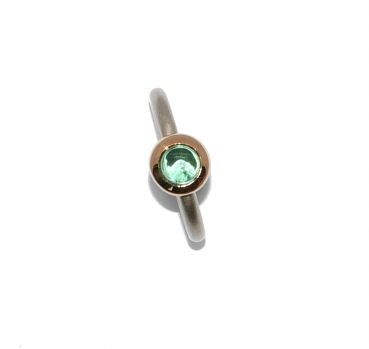 Ring aus Silber und Roségold mit Turmalin