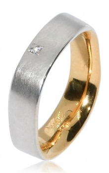 Ring aus Silber mit Feingold-Vergoldung und Diamant-Princess