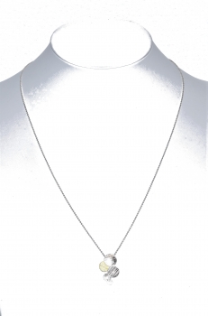 Halskette mit Anhänger aus Silber, Palladium und Feingold