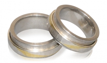 Eheringe aus Silber mit Silber-Feingold