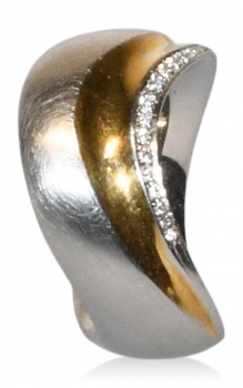 Ring "glückliche, liebevolle Zukunft" aus Platin mit Feingoldvergoldung und Brillanten