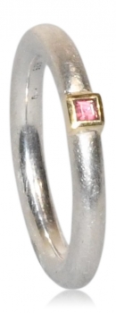 Ring aus Silber mit Gold und Rodolith