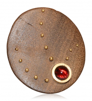 Ring aus Jarrah-Holz mit Gold und Granat