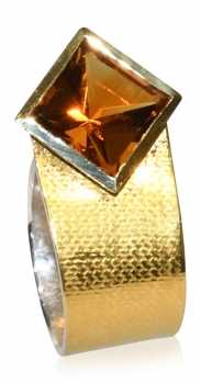 Ring aus Silber mit Gold und Citrin