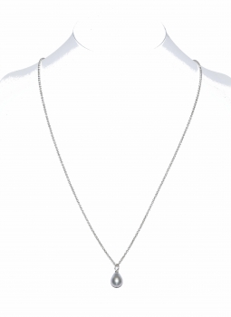 Silber-Erbskette mit Süßwasserperle