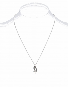 Silberkette mit Anhänger aus Silber und Saphir in Gelbgold gefasst