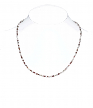 Süßwasser-Perlcollier mit Rauchquarz, Quarz und Citrin