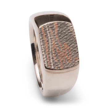 Herrenring aus Silber mit Palladium und Rotgold