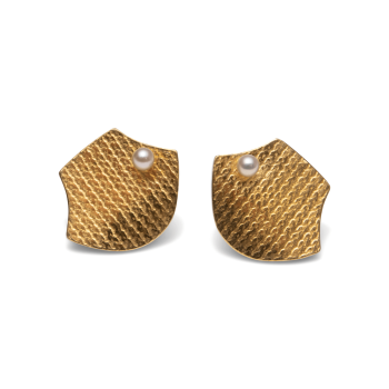 Ohrstecker "Goldregen", Muschel