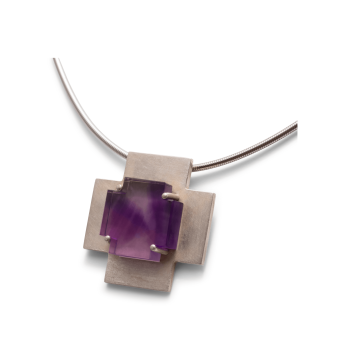 Anhänger Silberkreuz mit Amethyst