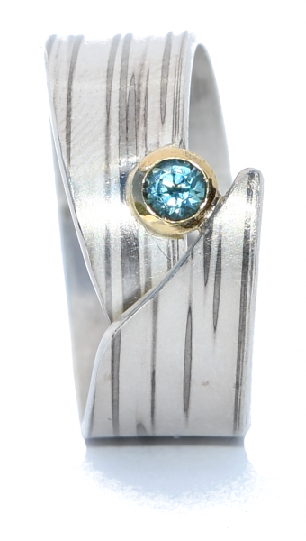 Ring Silber-Palladium mit Gold und Turmalin