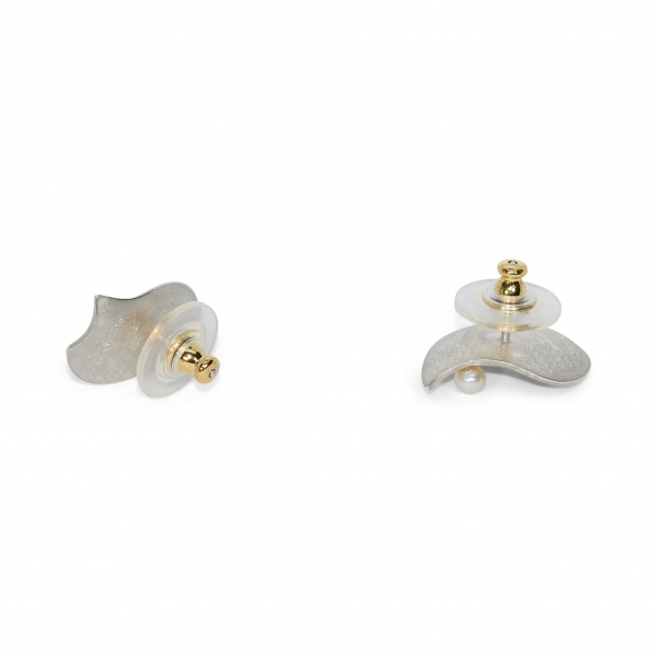 Ohrstecker aus Silber mit Feingold und Perle