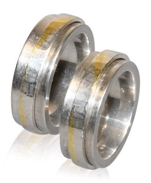 Eheringe aus Silber mit Silber-Feingold
