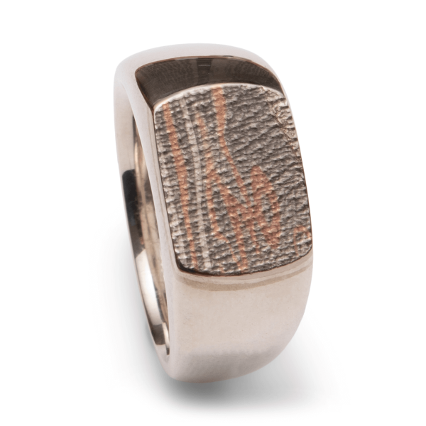 Herrenring aus Silber mit Palladium und Rotgold